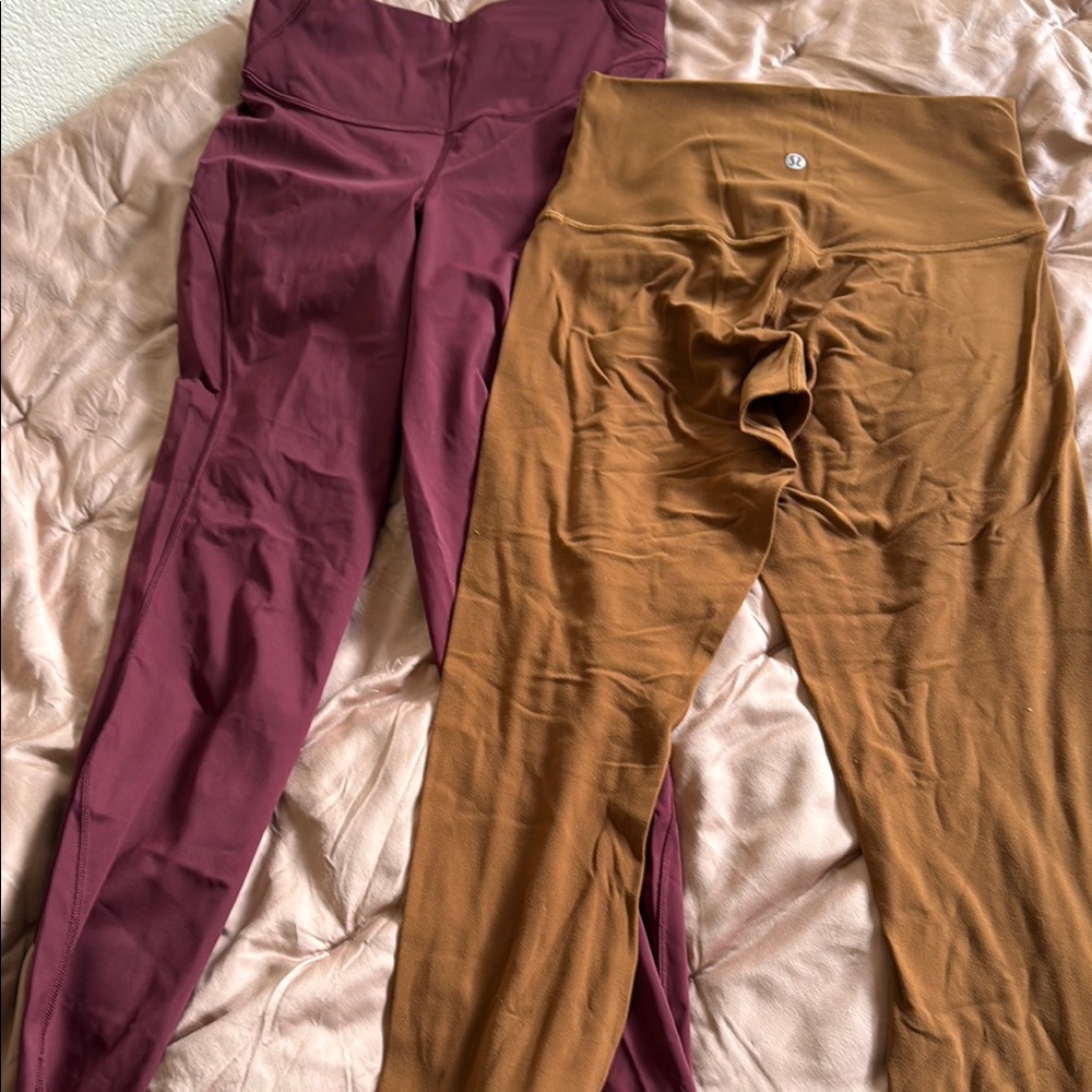 lululemon athletica Burgundy and Brown Leggings
